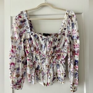 J. Crew x Flora Obscura Cinched Waist Top